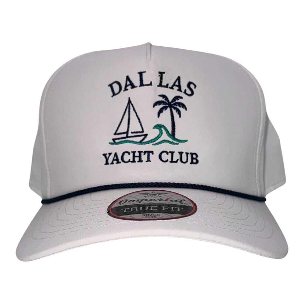 Dallas Yacht Club Embroidered Hat | White Rope Snapback | Mad Capper Texas